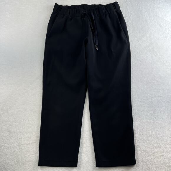 Lululemon Sz 6 On The Fly Straight Leg Crop Pants 23" Pockets Black W6AVMS Woven - Picture 4 of 15